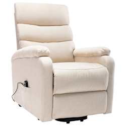vidaXL Sill&oacute;n de masaje elevable tela color crema