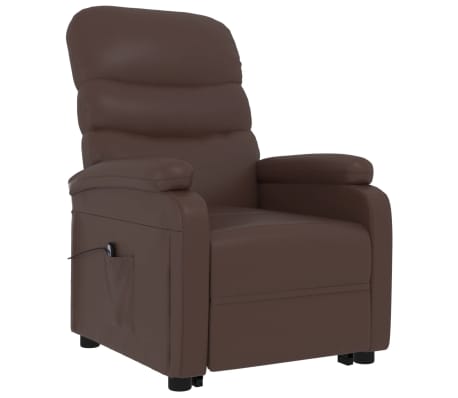 vidaXL barna műbőr felállást segítő fotel