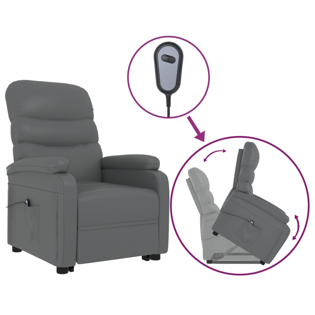 VidaXL Fauteuil Anthracite Similicuir