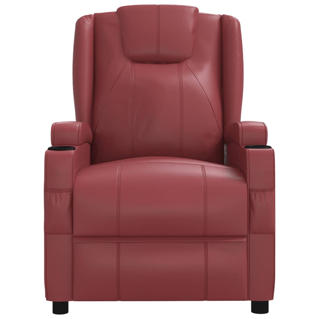 vidaXL Fauteuil de massage Rouge bordeaux Similicuir