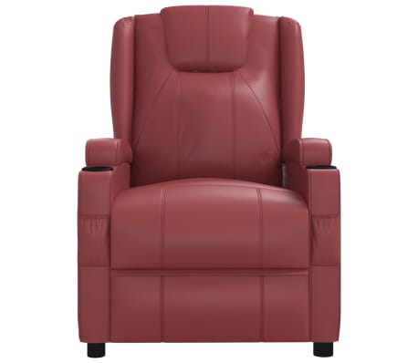 vidaXL Fauteuil de massage Rouge bordeaux Similicuir