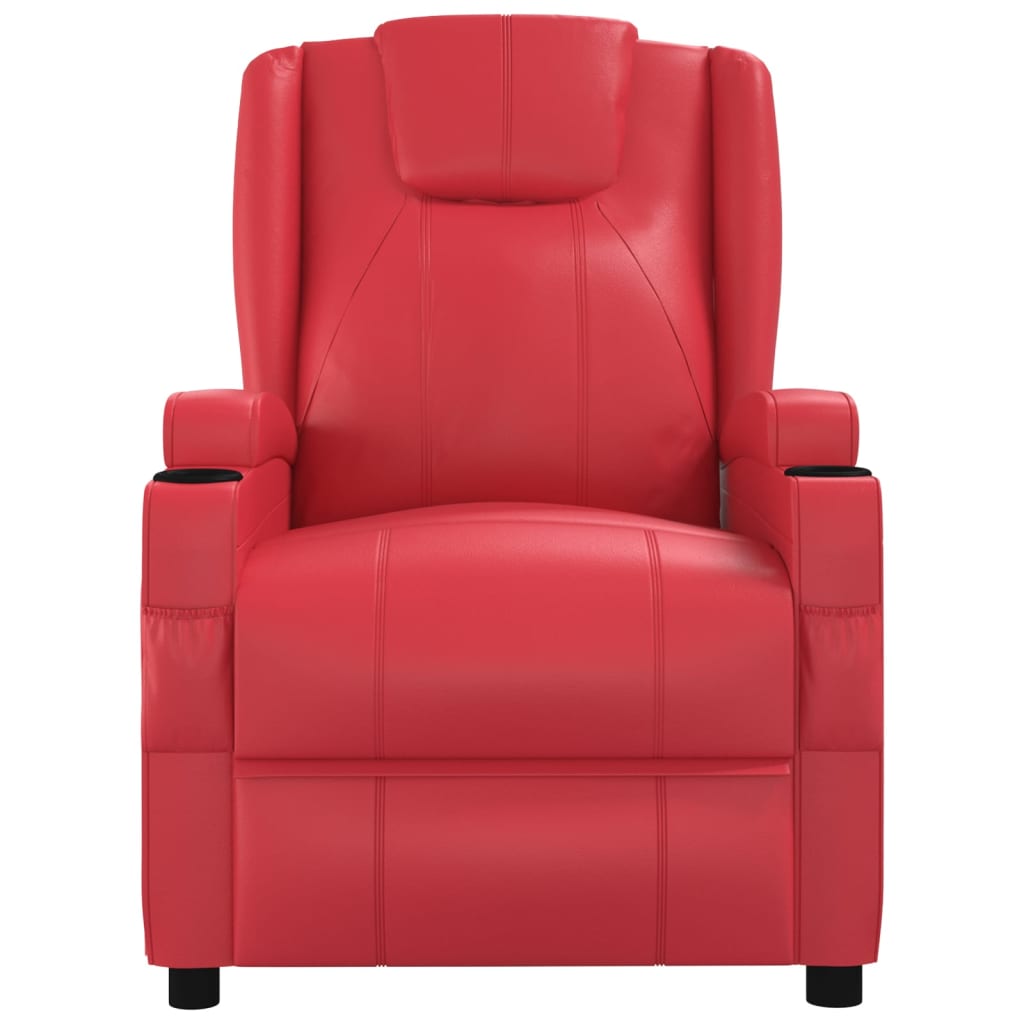 vidaXL Massage Reclining Chair Red Faux Leather