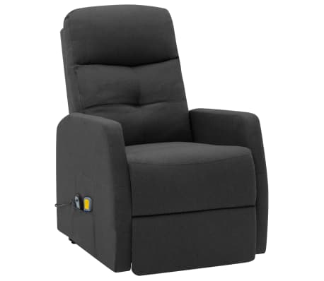 vidaXL Sillón de masaje elevable tela gris oscuro