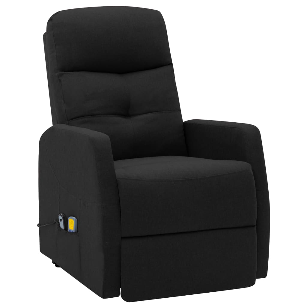 vidaXL Fauteuil de massage Noir Tissu