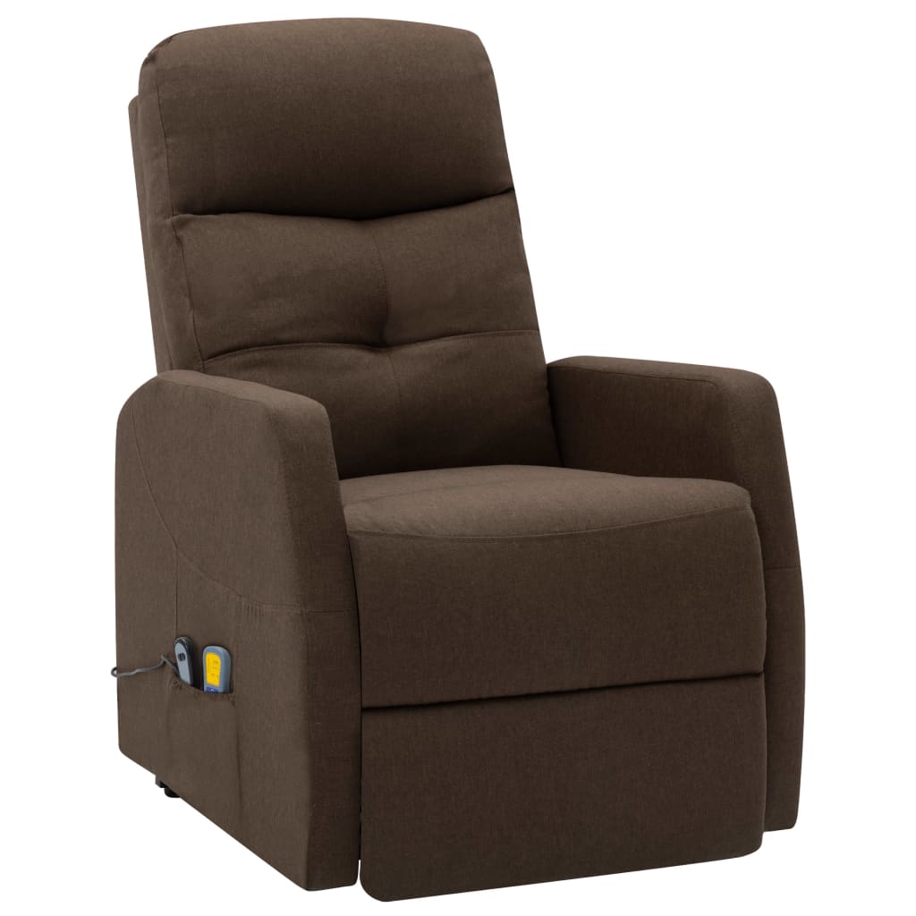 vidaXL Fauteuil de massage Marron Tissu