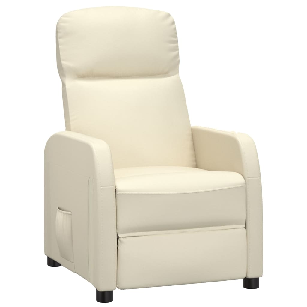 

vidaXL Reclining Chair Cream White Faux Leather