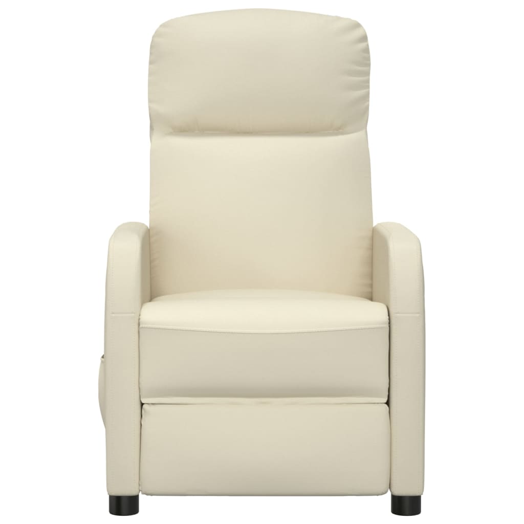 vidaXL Fauteuil inclinable Blanc crème Similicuir