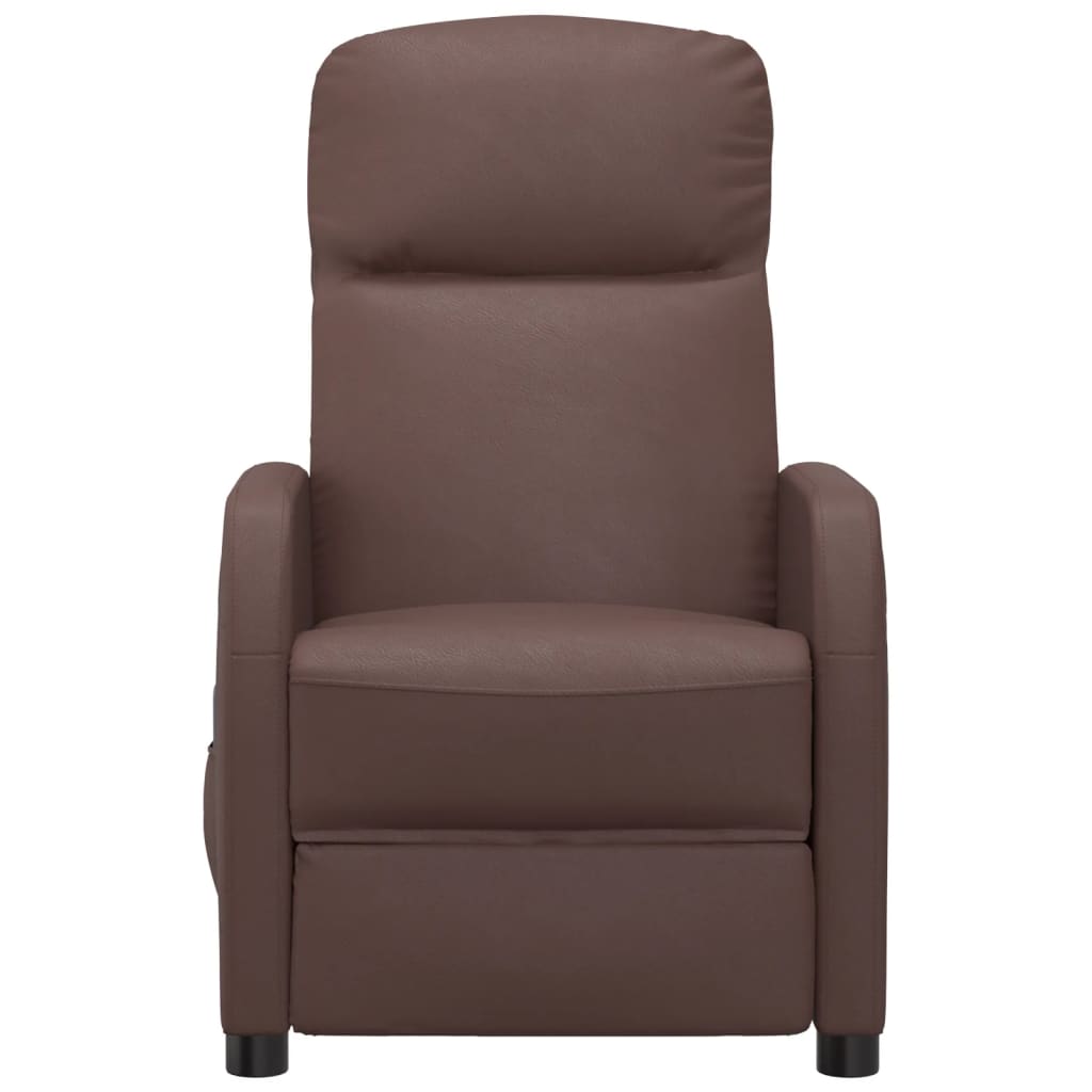 vidaXL Fauteuil inclinable Marron Similicuir