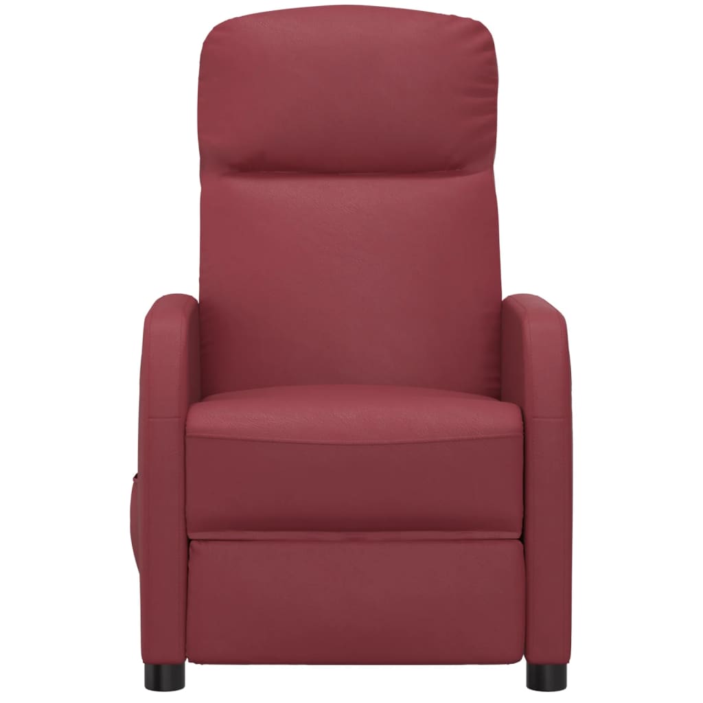 vidaXL Fauteuil inclinable Rouge bordeaux Similicuir