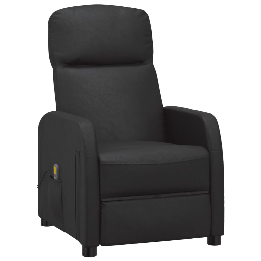 VidaXL Massage Reclining Chair Black Faux Leather