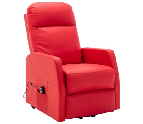 vidaXL Fotel ułatwiający wstawanie, winna czerwień, sztuczna skóra