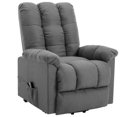 vidaXL Fauteuil Gris clair Tissu