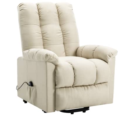vidaXL Sta-op-stoel stof crèmekleurig