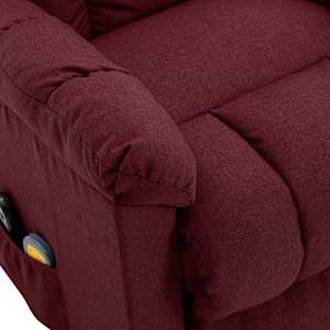 Zvedací masážní křeslo vínové textil - obrázek 6