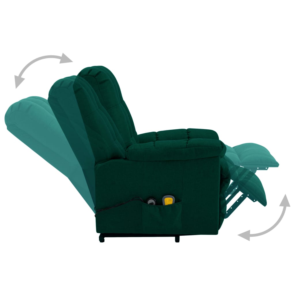 Prečunoliktava - Tev un tavai dzīvei - masāžas krēsls, paceļams, tumši zaļš audums