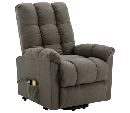 vidaXL Fauteuil de massage Taupe Tissu