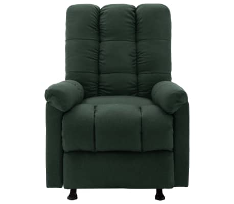 vidaXL Fauteuil inclinable Vert foncé Tissu