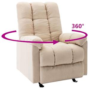 Polohovací křeslo krémové textil - obrázek 6