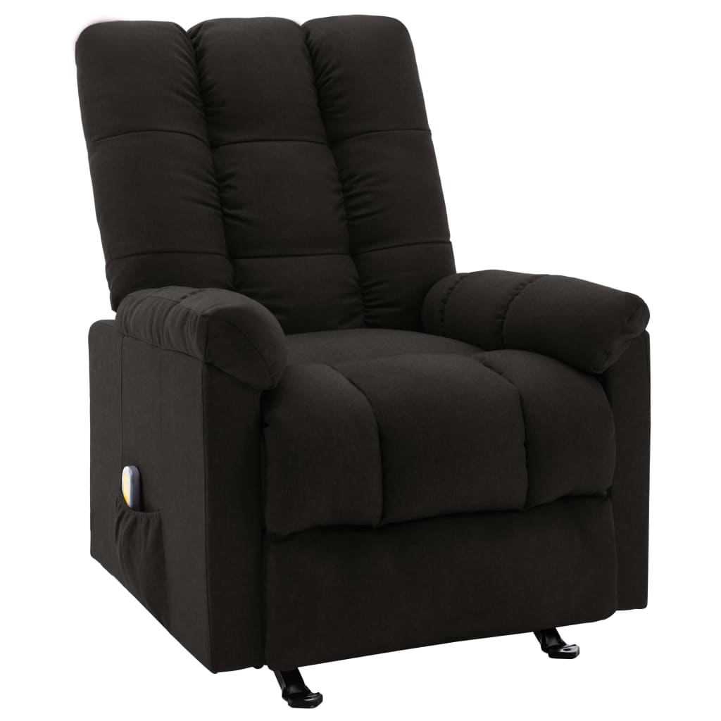 vidaXL Fotoliu de masaj rabatabil, negru, material textil