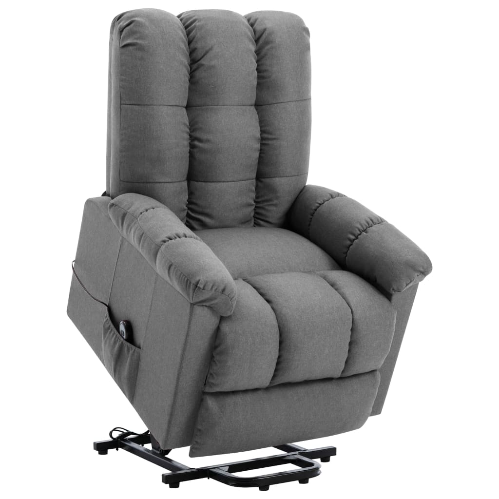 

vidaXL Stand-up Recliner Light Gray Fabric