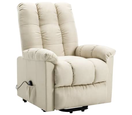 vidaXL Power Lift Recliner Cream Fabric