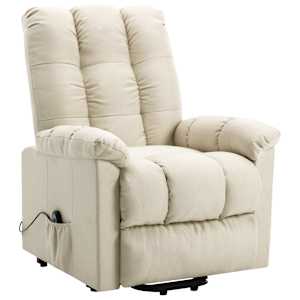 vidaXL Power Lift Recliner Cream Fabric