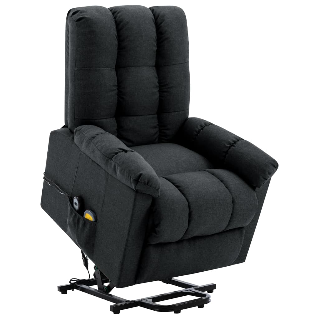 

vidaXL Stand-up Massage Recliner Dark Gray Fabric