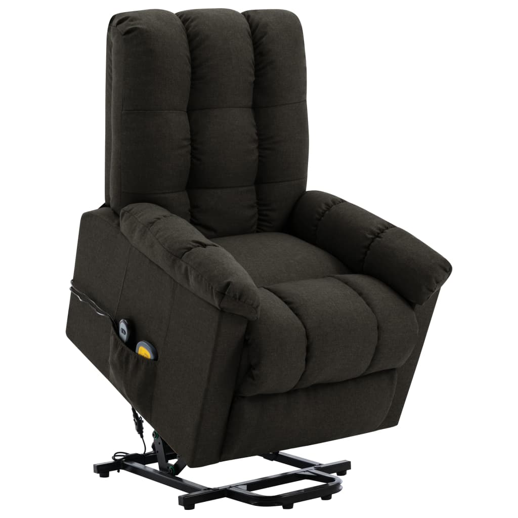

vidaXL Stand-up Massage Recliner Dark Brown Fabric