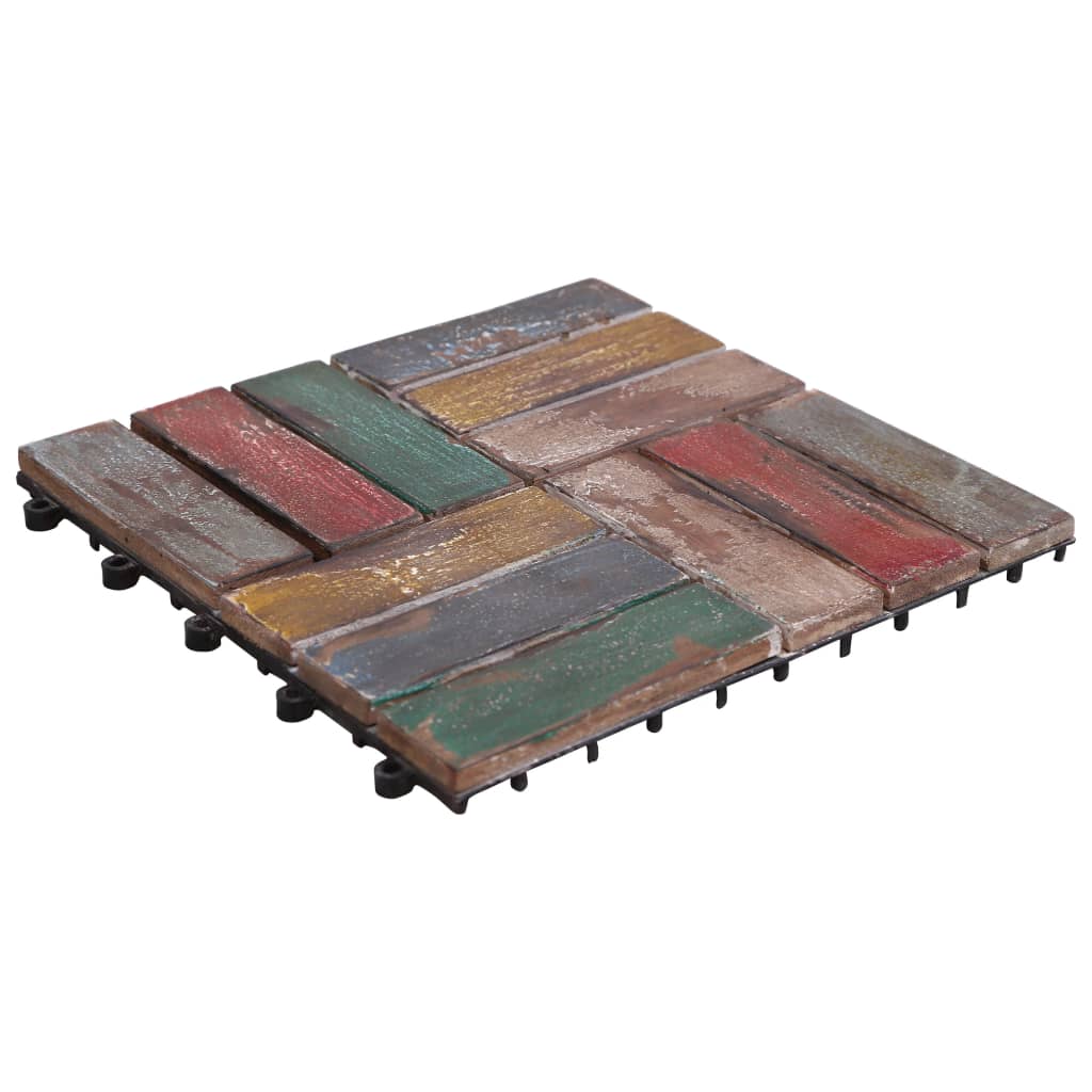 

vidaXL Terrastegels 22 st 30x30 cm massief gerecycled hout