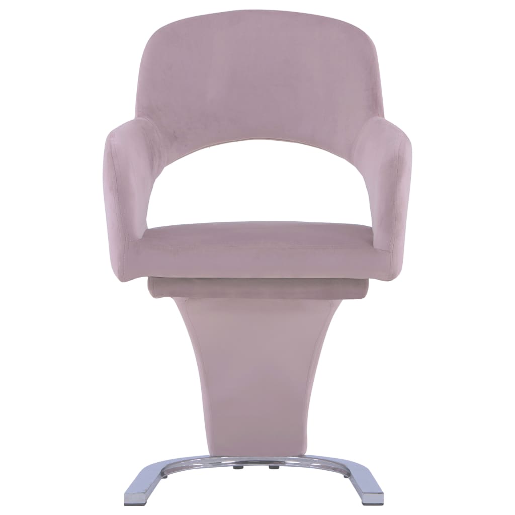 

vidaXL Eetkamerstoelen 2 st fluweel roze