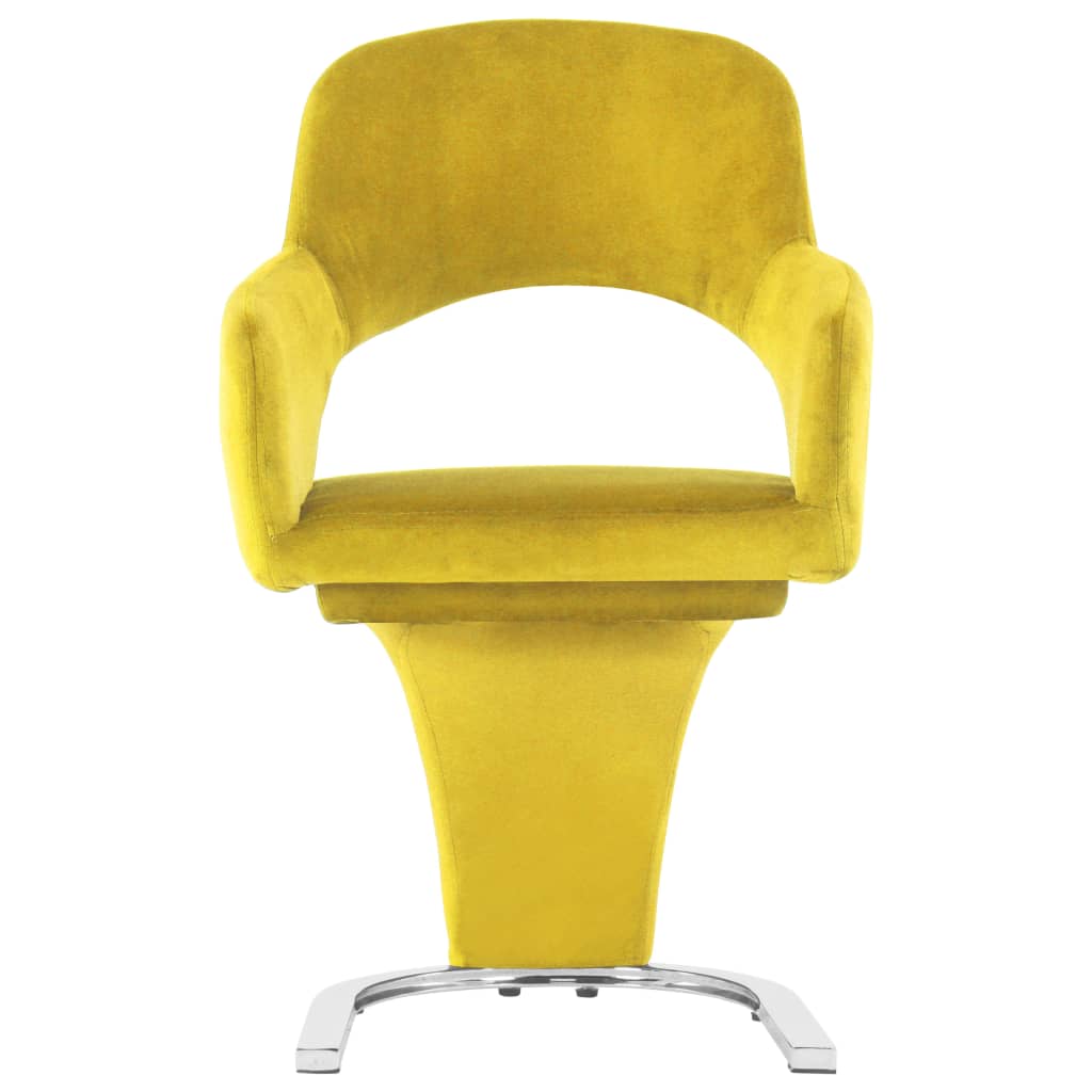 

vidaXL Eetkamerstoelen 2 st fluweel geel