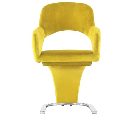 vidaXL Krzesła stołowe, 2 szt., żółte, obite aksamitem
