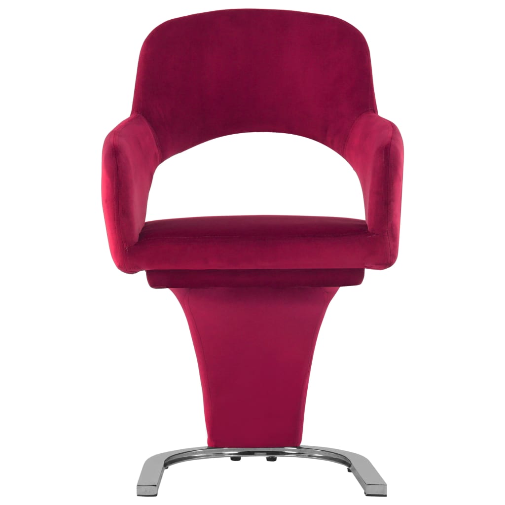 

vidaXL Eetkamerstoelen 2 st fluweel wijnrood