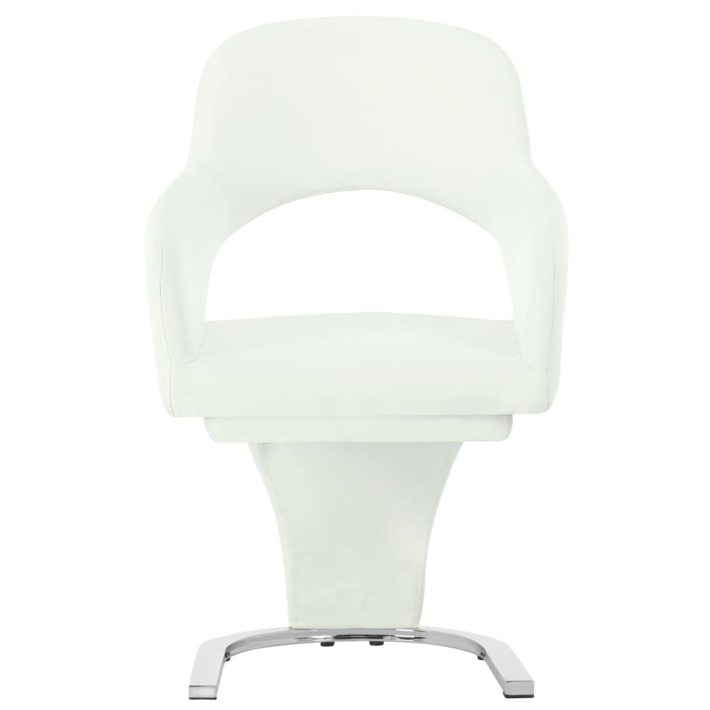 Jedilni stol 2 kosa belo umetno usnje