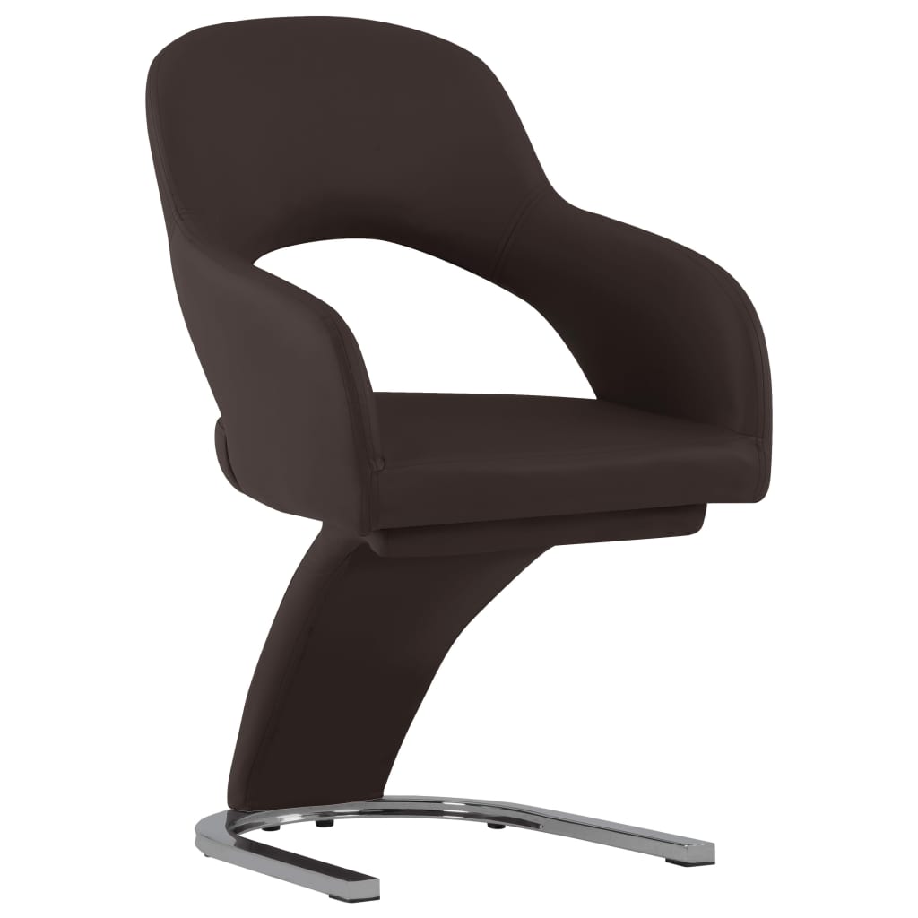 

vidaXL Eetkamerstoelen 2 st kunstleer bruin