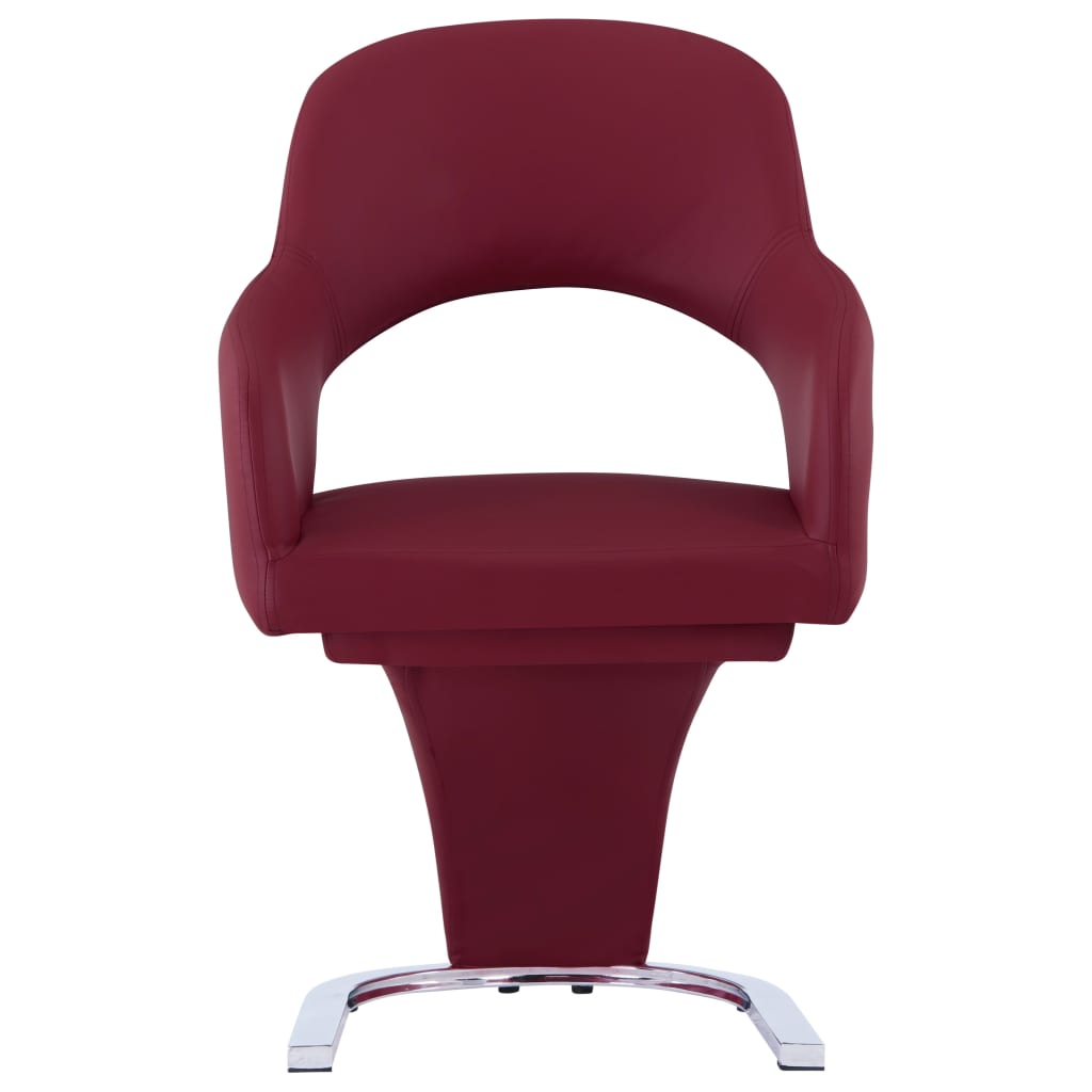 vidaXL virtuves krēsli, 2 gab., vīnsarkana mākslīgā āda