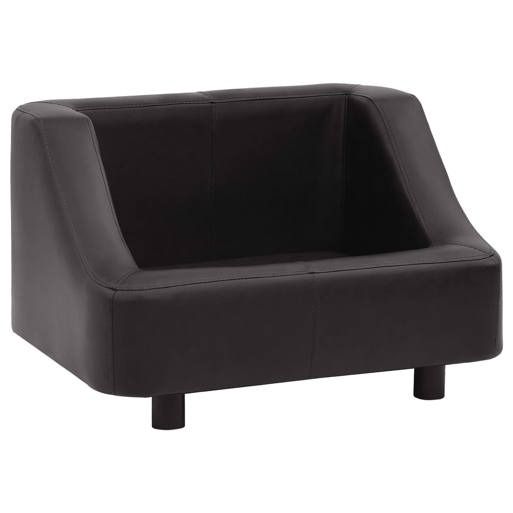 Canapé pour chien noir en similicuir - 67x52x40 cm