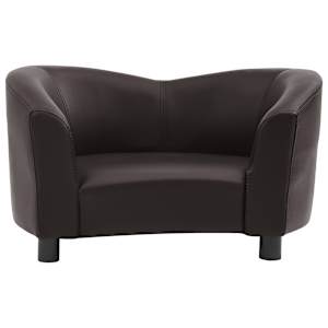 Pohovka pro psy hnědá 67 x 41 x 39 cm umělá kůže - obrázek 3