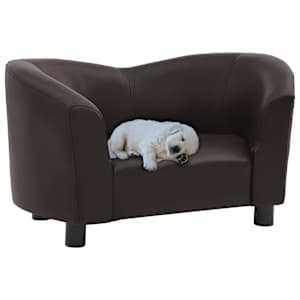 Pohovka pro psy hnědá 67 x 41 x 39 cm umělá kůže