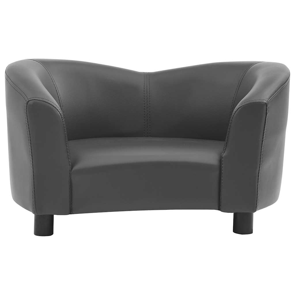 vidaXL Hondenbank 67x41x39 cm kunstleer grijs afbeelding