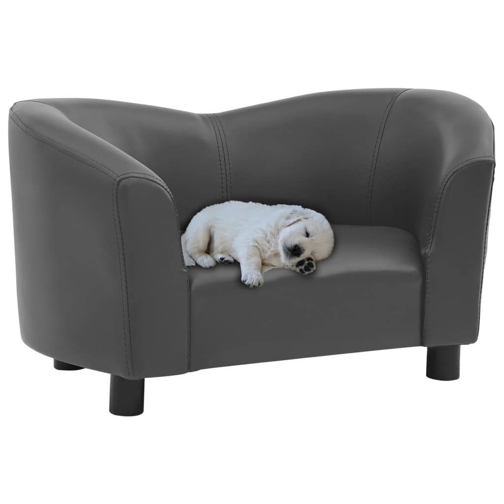 vidaXL Hundesofa Grau 67x41x39 cm Kunstleder