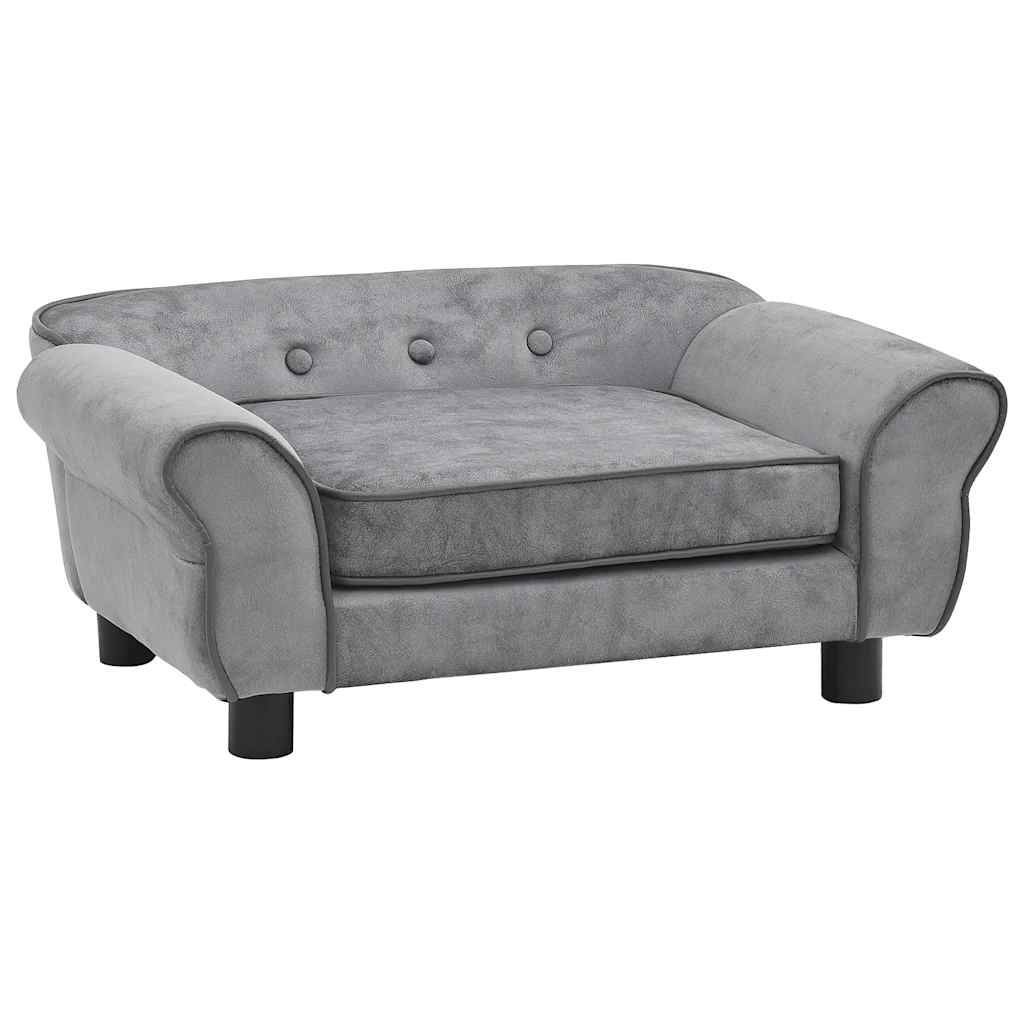 vidaXL Pohovka pro psy šedá 72 x 45 x 30 cm plyš