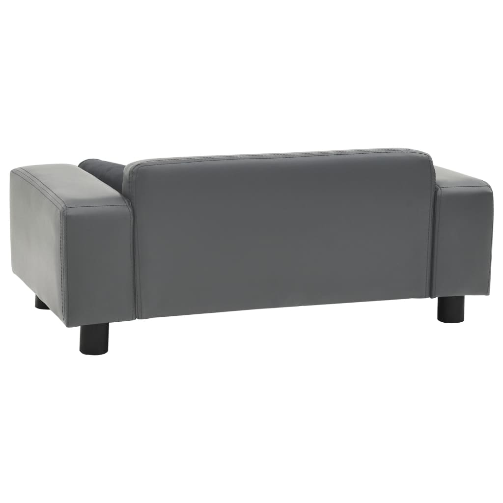 Canapé pour chien gris en similicuir - 81x43x31 cm