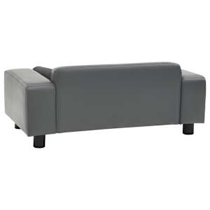 Pohovka pro psy šedá 81 x 43 x 31 cm plyš a umělá kůže - obrázek 4