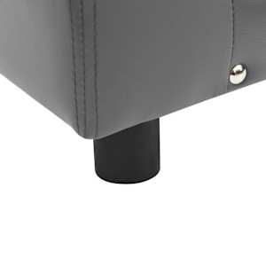 Pohovka pro psy šedá 81 x 43 x 31 cm plyš a umělá kůže - obrázek 6