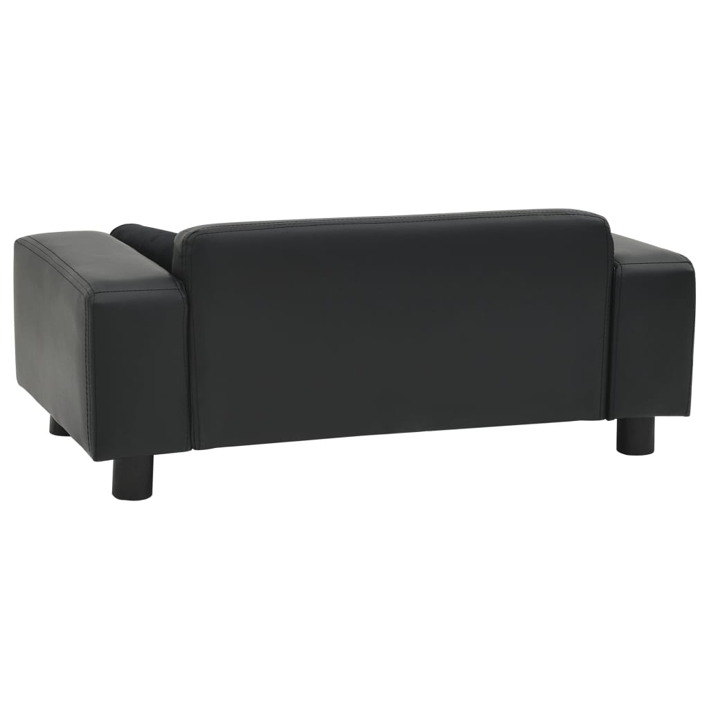 Canapé pour chien noir en similicuir - 81x43x31 cm