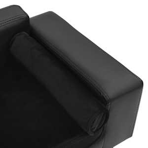 Pohovka pro psy černá 81 x 43 x 31 cm plyš a umělá kůže - obrázek 5