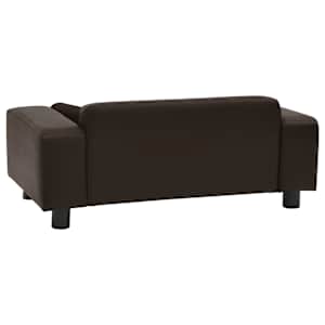 Pohovka pro psy hnědá 81 x 43 x 31 cm plyš a umělá kůže - obrázek 4