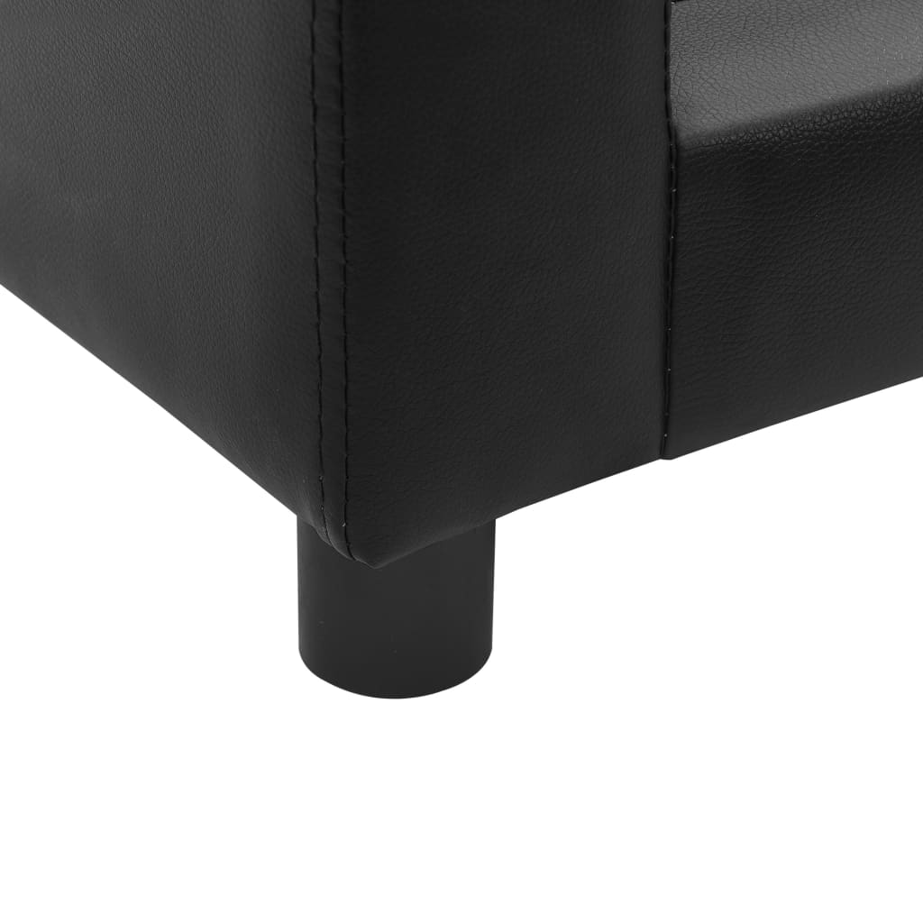Canapé pour petit chien noir en similicuir - 63x43x30 cm