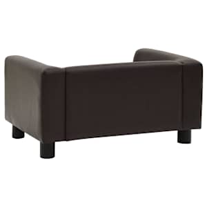 Pohovka pro psy hnědá 60 x 43 x 30 cm plyš a umělá kůže - obrázek 6